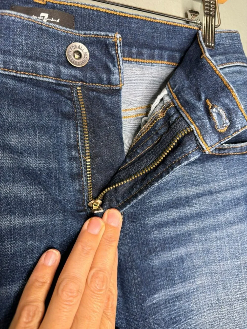 7 For All Mankind Paxtyn Skinny Jeans Ripped Distressed Denim Men's 31